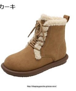 ブーツ | ムートンレディース ショート 編み上げ ボア ショート裏起毛 暖かい もこもこ 痛くない 人気 防寒 秋 歩きやすい 冬 おしゃれ 痛くない