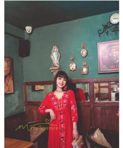 マキシ | ワンピース レディース 40代 春秋 キレイめ マキシ丈ワンピース 綿麻 リネンワンピ Vネック 刺繍 リボン付き アウター カジュアル 着痩せ ルームウェア デート