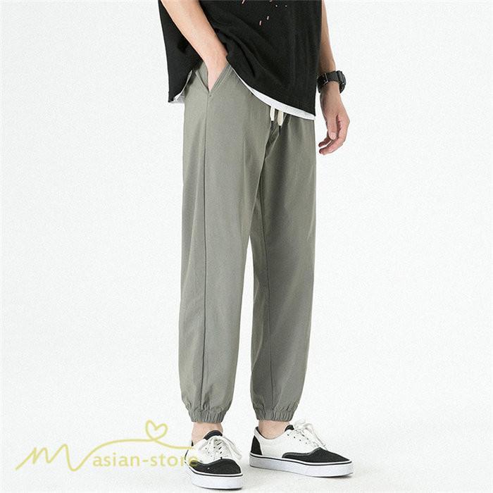 チノパン | テーパードパンツ 涼しい 薄手 アンクルパンツ メンズ テーパード ロングパンツ 無地 着痩せ サマーパンツ 夏 30代 ウエストゴム 新作 カジュアルパンツ 20代