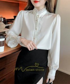 シャツ・ブラウス | ブラウス レディース きれいめ 40代 春秋新作 オシャレブラウス 白ネックシャツ 立ち襟 20代30代 通勤通学 カジュアル 夏物 お出かけ フォーマル 着痩せ 上品