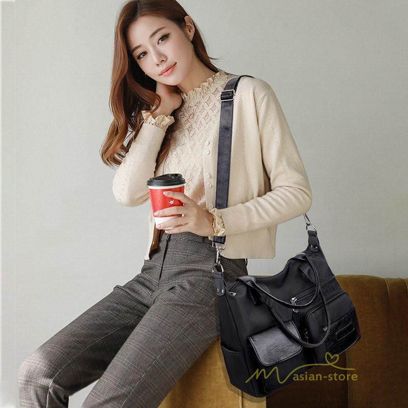 女性用バッグ | ショルダーバッグ レディース 斜めがけ 女の子 軽量 多収納 無地 肩掛けバッグ ママバッグ 2way 大人っぽい カジュアル 旅行 買い物 仕事 通勤 オフィス