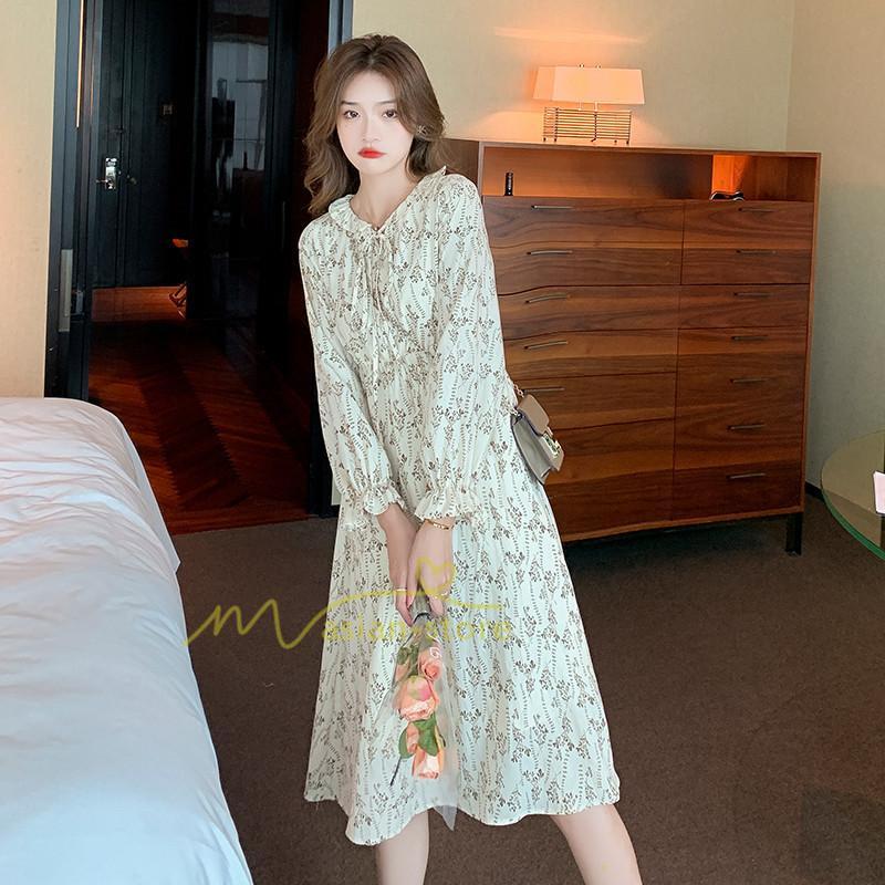 ミディアム | ワンピース レディース 長袖 膝丈ワンピー 春秋 きれいめワンピース オフィス ハイウエスト 春夏新作 通勤通学 カジュアル お出かけ 20代30代40代 エレガント