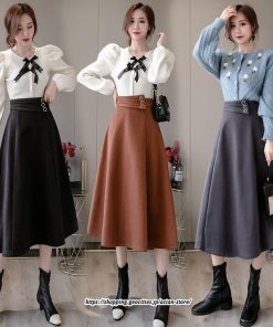スカート | レディース ロング フレア Aライン 秋冬 送料無料 無地 きれいめ 30代 40代 50代 着やせ 上品 通勤 通学 秋冬 2022新作 キレイめ 暖か 通勤 ラシャ