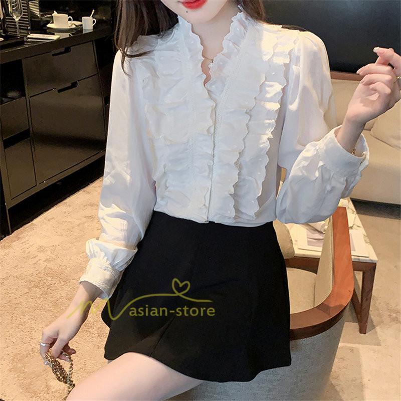 シャツ・ブラウス | ブラウス レディース 長袖 フォーマル 白 オフィス 無地 シャツ ビジネス フリル おしゃれ 入学式 卒業式 上品 お出かけ 面接 カジュアル 20代30代40代 きれいめ
