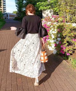 マキシスカート | 柄 ロングスカート 春 ウエストゴム スカート ミモレ丈スカート