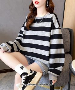 パーカー | プルオーバー レディース トレーナー 長袖 トップス 秋 冬 体型カバー ボーダー柄 50代 40代 30代 20代 裏起毛 ワイド ゆったり おしゃれ カジュアル シンプル