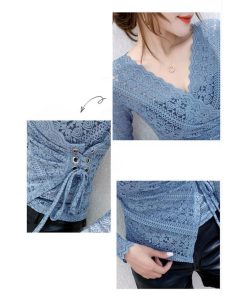 ｔシャツ・カットソー | ブラウス レース トップス Vネック 総レース 長袖 総花柄 レディース オフィス カットソー 透け感 エレガント 大人 重ね着 インナー きれいめ セクシー 春秋