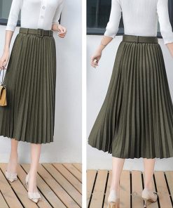 フレアスカート | レディース プリーツスカート 大人 ロング フレアスカート ミモレ丈スカート ベルト付き