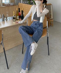 デニム | ストレートデニムパンツ ハイウエスト美脚