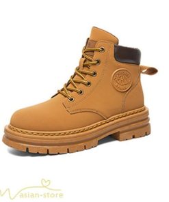 ショートブーツ | レディース メンズ ブーティー 太ヒール ブーツ ショートヒール カジュアル 歩きやすい レースアップ コスプレ靴 編み上げブーツ 厚底