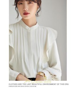 シャツ・ブラウス | ブラウス レディース オフィス 白 フォーマル 長袖 おしゃれ シャツ カジュアル 制服 レギュラー 着回し フリル 秋服 オフィス OL 送料無料 キレイめ 通勤