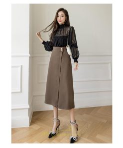 スカート | ボトムス ロング丈 ミモレ丈 Aライン 楽 大人 きれいめ 20代 30代 40代 通勤 上品 ビジネス オフィス 高見え 冬 2022新作 着痩せ 脚長効果 秋