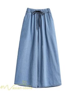 ジーンズ、デニム | ワイドパンツ レディース ガウチョパンツ デニム ゆったり デニムパンツ ジーンズ ジーパン 薄手 春秋コーデ 大きいサイズ ひも付き 女性着 日常感 上品 着回し