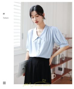 シャツ・ブラウス | ブラウス 半袖 レディース シャツ おしゃれ トップス レトロ オフィス 通勤 夏コーデ シンプル Vネック 上品 華奢見え 20代30代40代 着痩せ エレガント