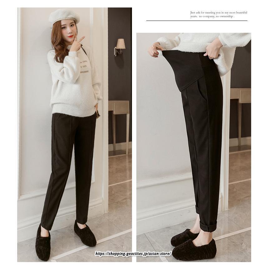 パンツ レギンス | マタニティパンツ 秋冬 テーパードパンツ 厚手 裏起毛 防寒 暖かい マタニティ 産前産後 お腹楽チン スリム ロングパンツ 妊婦 妊娠 ゆったり ママ 妊婦パンツ