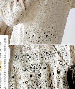 透かし編みトップス | レディース5分袖 トップス ブラウス プルオーバー シースルーカットソー 透け感 春夏 かぎ編み 透かし編み 花刺繍