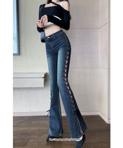 チノ・テーパード・ジョガー・スキニーパン | ブーツカット デニムパンツ レディース フレア ロング丈 カットオフ ストレッチ ハイウェスト コーデ ジーンズ 美脚パンツ 新作 20代30代40代 スリット 脚長