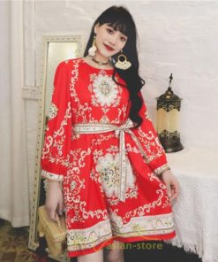 ミニ丈 | ワンピース 長袖 膝上 ひざ上 夏 秋 きれいめ レディース 大人 カジュアル かわいい 上品 リゾート お出かけ ワンピ 小柄 赤 黒 花柄 低身長 二色展開