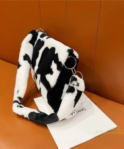 女性用バッグ | バッグ レディース ショルダーバッグ 肩掛け 可愛い 斜めがけ 鞄 かばん 黒白 もこもこ 春物