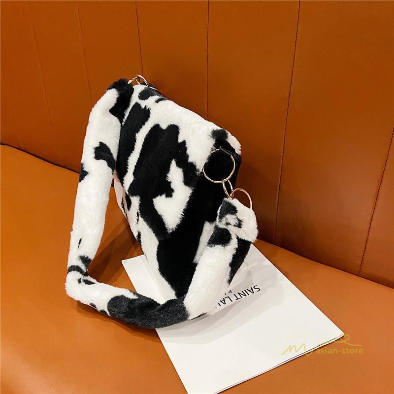 女性用バッグ | バッグ レディース ショルダーバッグ 肩掛け 可愛い 斜めがけ 鞄 かばん 黒白 もこもこ 春物