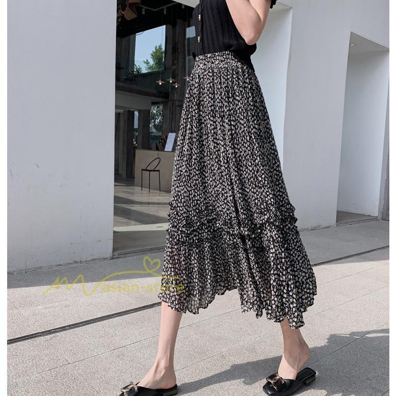 スカート | ロング 秋 花柄 柔らか ボトムス レディース ロングマキシ丈 シンプル 無地 カジュアル 着痩せ コーデ 春 30代 秋20代 40代 50代 夏物 夏