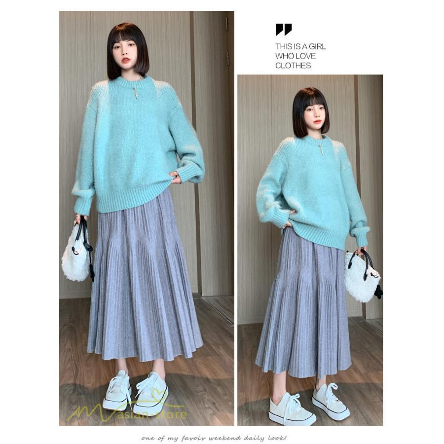 スカート | マタニティレディース 着痩せ リブニット 無地 マタニティウェア ウエスト調整 産前 産後 妊婦着 ハイウエスト 妊婦服 カジュアル Aライン