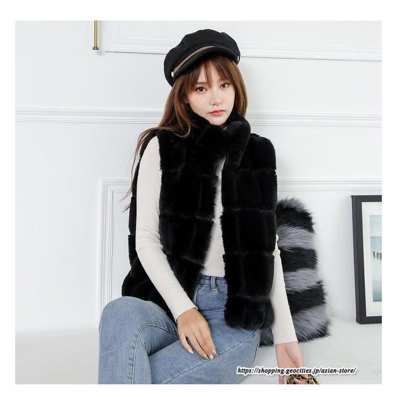 ベスト | ボリュームフェイクファーファー毛皮レディース 冬 フェイクファー 毛皮コート アウター ノースリーブ ふわふわ ジレ 前開き 秋冬
