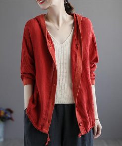 カーディガン | レディース 無地 UVカットー ライトアウター 秋コーデ 40代50代 きれいめ カジュアル フード付き エレガント 大きいサイズ 20代30代 麻混 秋服