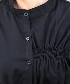 シャツ・ブラウス | レディース 春夏長袖 チュニックワンピ シャツブラウス 白 シャツワンピース ウエストマーク ミニワンピース