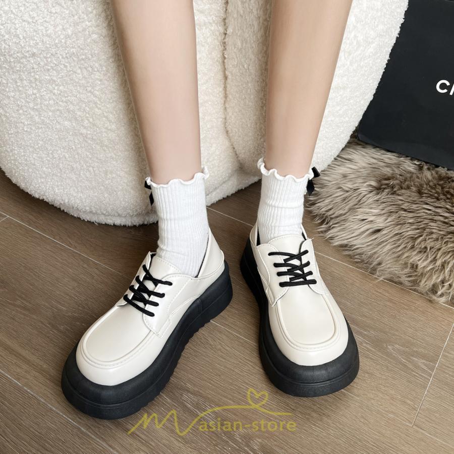 ローファー | ドレスシューズ レディース 靴 合皮 厚底靴 編み上げ 韓国風 歩きやすい 学生靴 通勤 通学 パンプス 春 夏 秋 発表会 入学 卒業 卒園 冬 入園