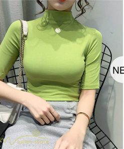 ｔシャツ・カットソー | 秋Tシャト トップス コットン カジュアルTシャツ レディース ハイネック おしゃれ Tシャツ Tシャツ 日常感 大きいサイズ 7色展開 上品 5分袖 秋服 ゆったり