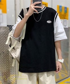 Tシャツ | Tシャツメンズ 重ね着風 半袖 Tシャツ おしゃれ ゆったり カジュアルシャツ クルーネック 新作 大きいサイズ 切り替え サマー上品 春夏 ファッション