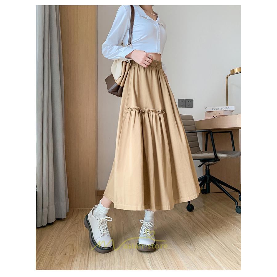 スカート | フレアロング レディース ボトムス ロングAライン ミモレ丈 かっこいい ハイウエスト オシャレ キレイめ 着痩せ