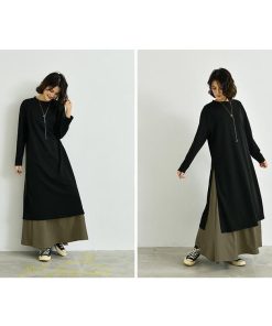 セットアップ | ワンピース 秋スカート レディース 秋物 ロングワンピース ロングスカート フリーサイズ 2点セット 着回し ウエストゴム 可愛い ゆったり 無地