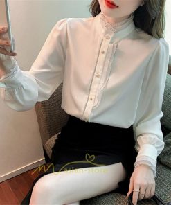 シャツ・ブラウス | ブラウス レディース きれいめ 40代 春秋新作 オシャレブラウス 白ネックシャツ 立ち襟 20代30代 通勤通学 カジュアル 夏物 お出かけ フォーマル 着痩せ 上品