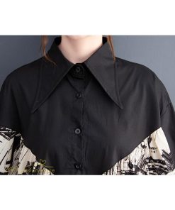 シャツワンピース | 長袖 ミディアムワンピース 切り替え ゆったり フリーサイズ 体型カバー 秋コーデ カジュアル 上品 大人 ワンピース ひざ丈 オーバーサイズ