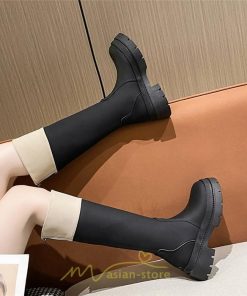 ロングブーツ | レディース ブーツ 厚底 歩きやすい 痛くない 定番 カジュアル 人気ブーツ ファスナー 黒 ブラック 美脚 おしゃれ オフホワイト 白 ブラウン