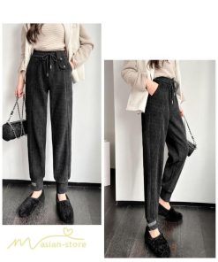 チノ・テーパード・ジョガー・スキニーパン | テーパードパンツ 厚手 裏起毛 レディース パンツ ロング丈 着痩せ ウエストゴム 秋冬コーデ 白 黒 おしゃれ ハイウエスト 暖かい 防寒 カジュアルパンツ