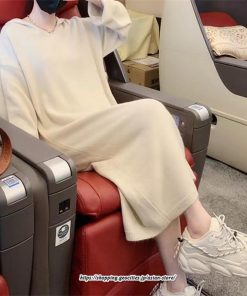 マキシ | ワンピース 秋 秋服 ニット レディース タートルネック 長袖 ニットワンピース ケーブル編み ゆったりタートル