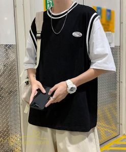 Tシャツ | Tシャツメンズ 重ね着風 半袖 Tシャツ おしゃれ ゆったり カジュアルシャツ クルーネック 新作 大きいサイズ 切り替え サマー上品 春夏 ファッション