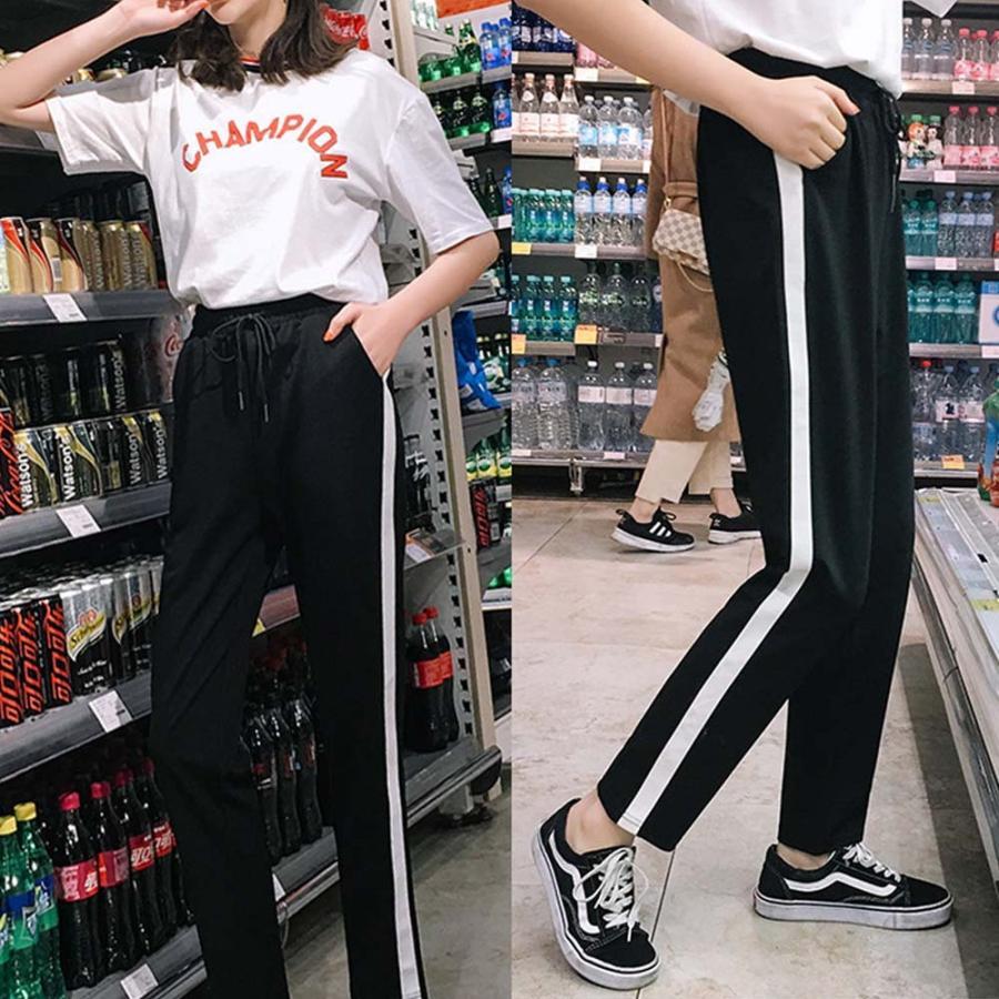 ワイドパンツ | スポーツウェア レディース 裏起毛 スェットパンツ サイドライン ルームパンツ