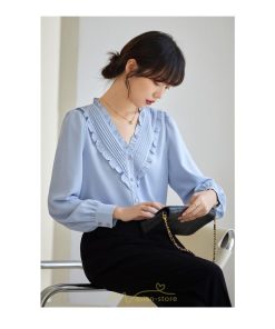 シャツ・ブラウス | ブラウス シャツ レディース 40代 上品 ブラウス きれいめ 通勤 OL ビジネス ゆったり トップス Vネック フリル 高級感 冬服 秋服 上品 春服 エレガント
