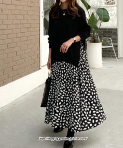 マキシ | ドッキングワンピース 長袖ワンピース 秋ワンピース 切替 フレアワンピース Aライン ロングワンピース レイヤード風 ライトスウェット Tシャツ切り替え