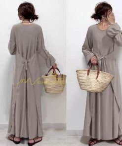 マキシ | 長袖ワンピース ロングワンピース 秋物 レディース Aラインワンピース 30代40代50代 ゆったり 大人 可愛い 送料無料 長スリーブ 無地 フレアスリーブ