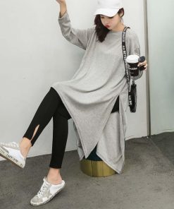 ワンピース | スリットtシャツ レディース ゆったり ロング丈 チュニック ワンピース
