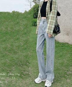 デニム | ストレートデニムパンツ ハイウエスト美脚