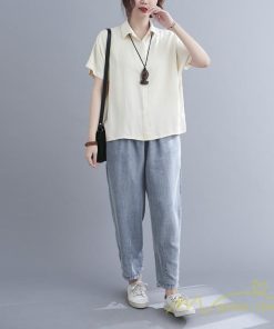 シャツ・ブラウス | シャツ レディース 半袖 トップス ゆったり 羽織り 前開き ブラウス 20代30代40代 無地