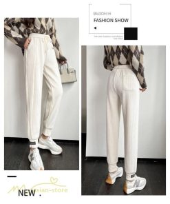 チノ・テーパード・ジョガー・スキニーパン | テーパードパンツ 厚手 裏起毛 レディース パンツ ロング丈 着痩せ ウエストゴム 秋冬コーデ 白 黒 おしゃれ ハイウエスト 暖かい 防寒 カジュアルパンツ
