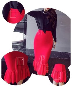 スカート | タイトマーメイドセクシー膝下丈ヒップアップ ハイウエスト 30代40代 大人 上品 50代60代 オフィス