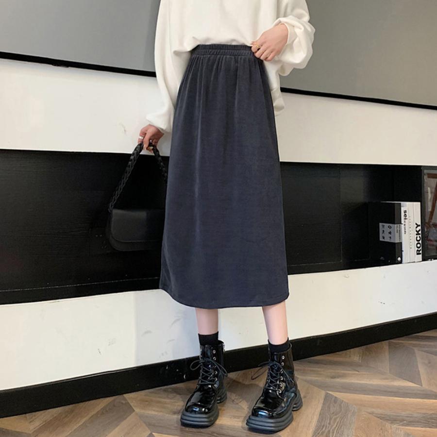 ロングスカート | コーデュロイスカート バックスリット秋冬